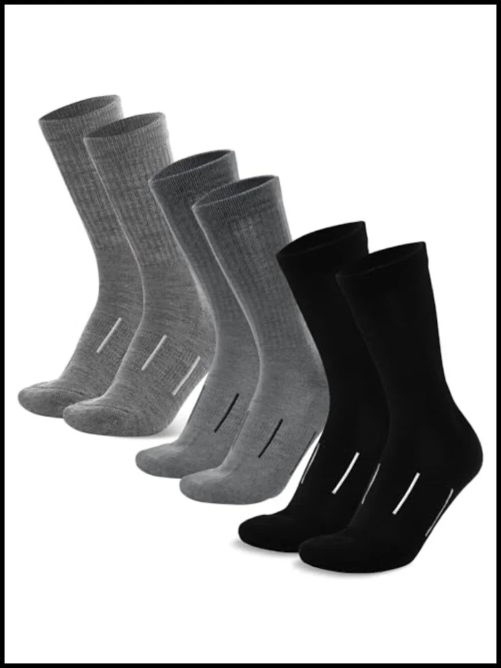 Merino Wool Hiking Boot Socks 3-Pack Moisture Wicking Anti-Blister